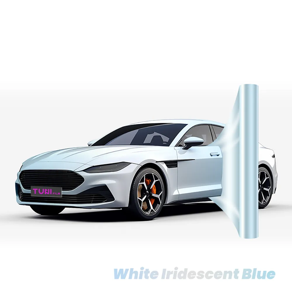 White Iridescent Blue